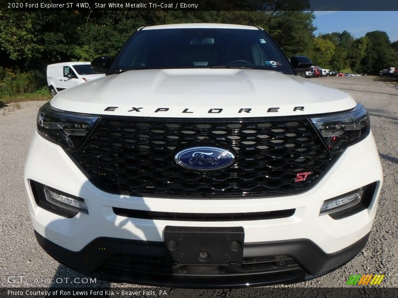 Star White Metallic Tri-Coat / Ebony 2020 Ford Explorer ST 4WD