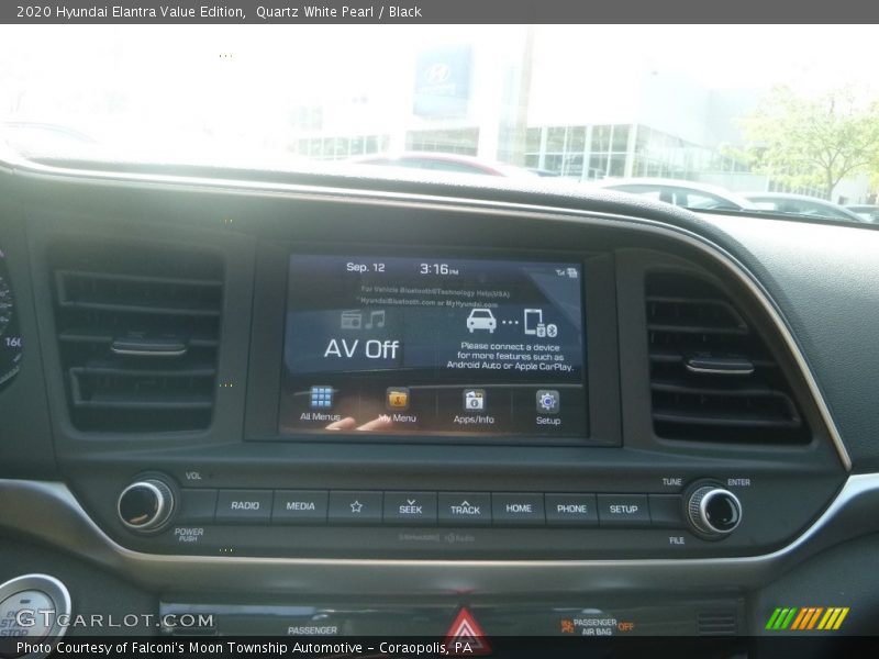Quartz White Pearl / Black 2020 Hyundai Elantra Value Edition
