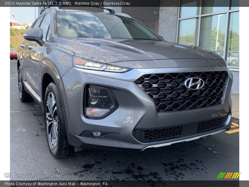 Machine Gray / Espresso/Gray 2020 Hyundai Santa Fe SEL 2.0 AWD