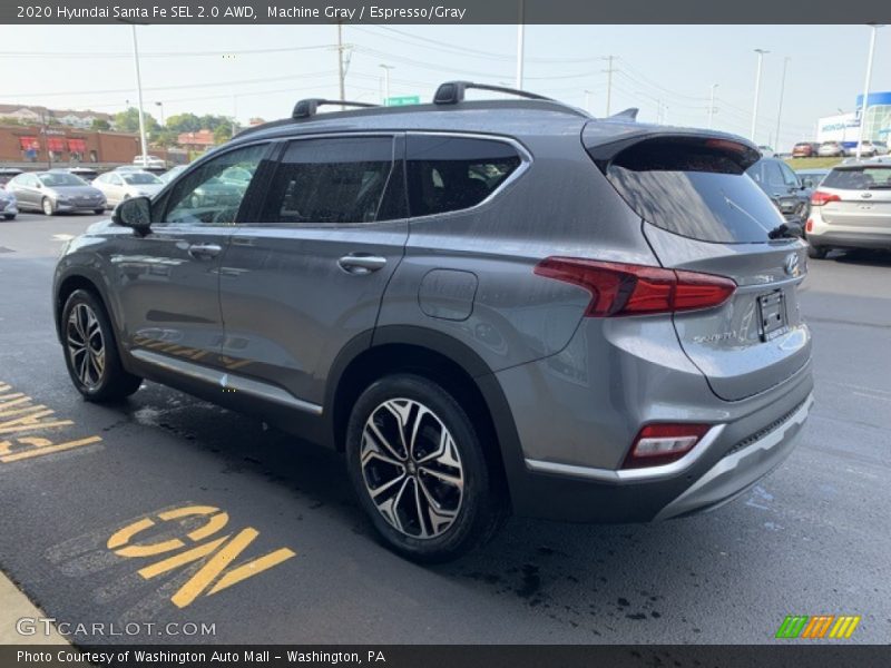 Machine Gray / Espresso/Gray 2020 Hyundai Santa Fe SEL 2.0 AWD