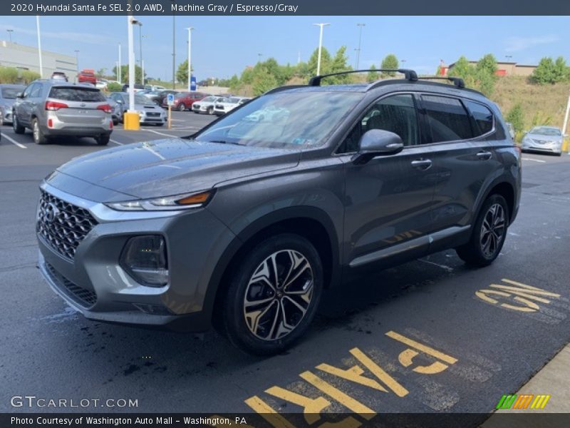 Machine Gray / Espresso/Gray 2020 Hyundai Santa Fe SEL 2.0 AWD