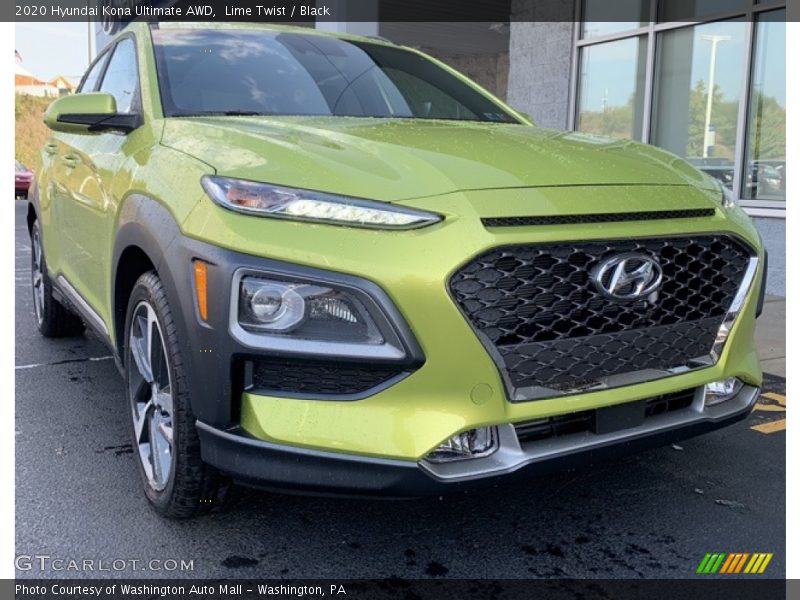 Lime Twist / Black 2020 Hyundai Kona Ultimate AWD