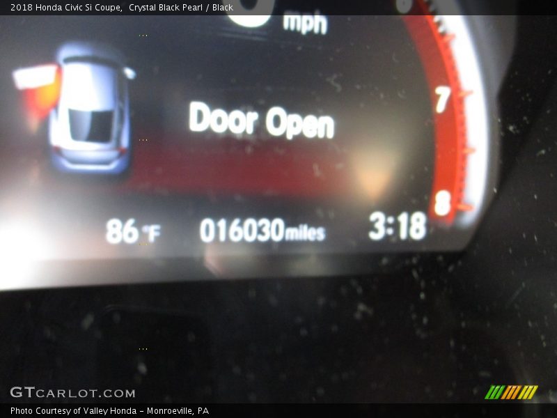 Crystal Black Pearl / Black 2018 Honda Civic Si Coupe
