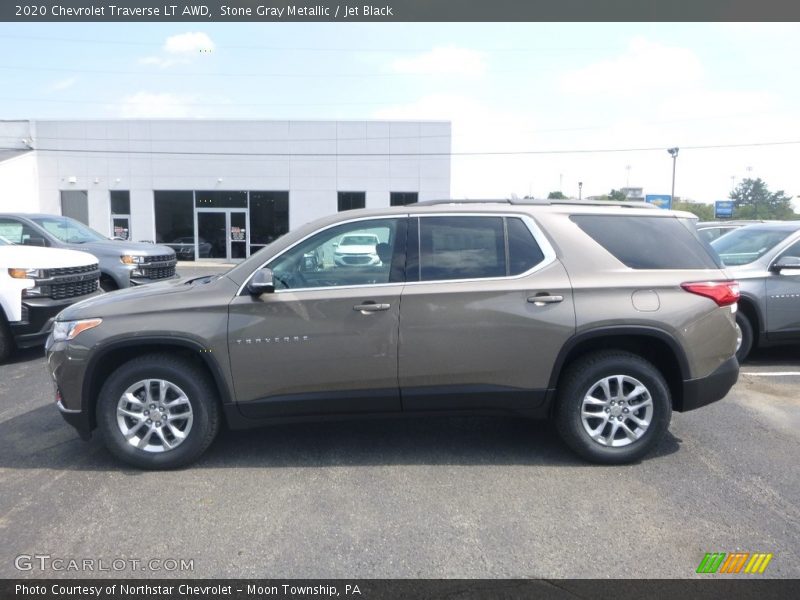 Stone Gray Metallic / Jet Black 2020 Chevrolet Traverse LT AWD