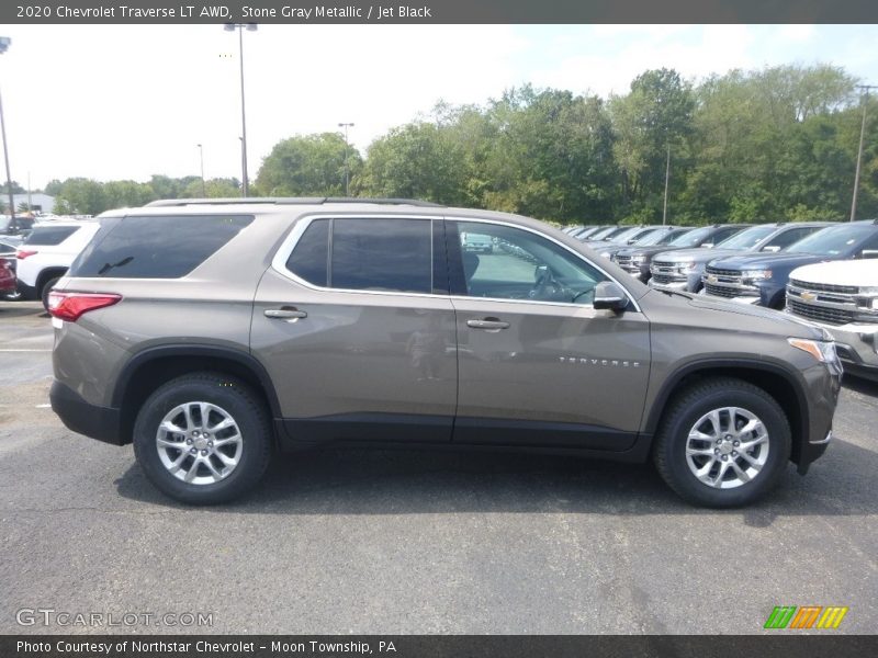 Stone Gray Metallic / Jet Black 2020 Chevrolet Traverse LT AWD