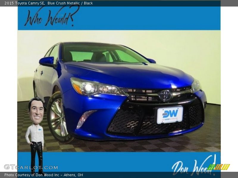 Blue Crush Metallic / Black 2015 Toyota Camry SE