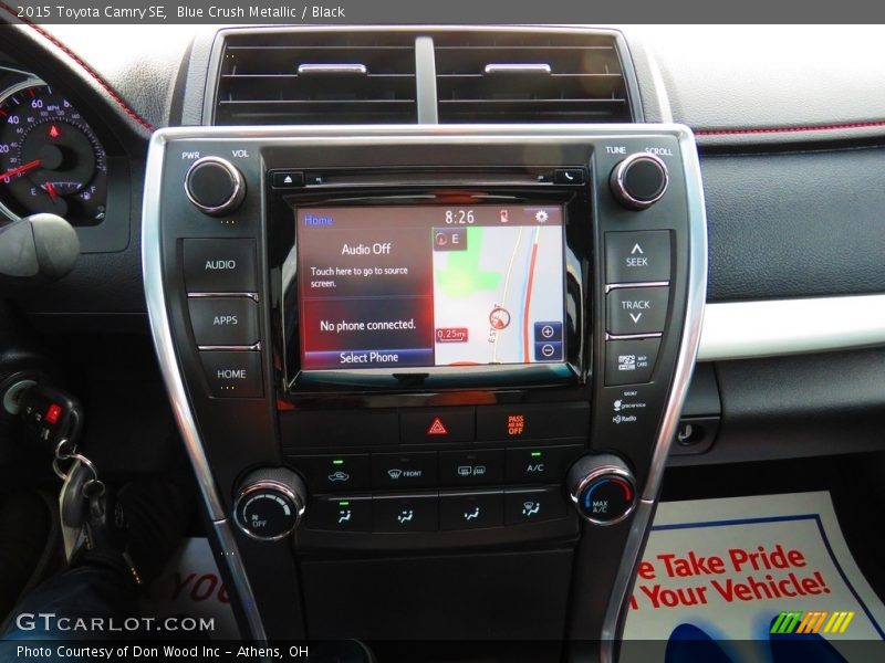 Blue Crush Metallic / Black 2015 Toyota Camry SE