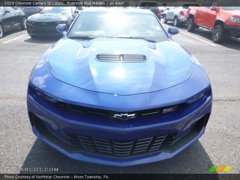 Riverside Blue Metallic / Jet Black 2020 Chevrolet Camaro SS Coupe