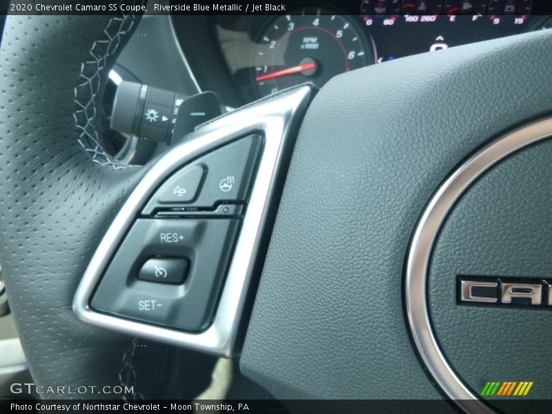 Riverside Blue Metallic / Jet Black 2020 Chevrolet Camaro SS Coupe
