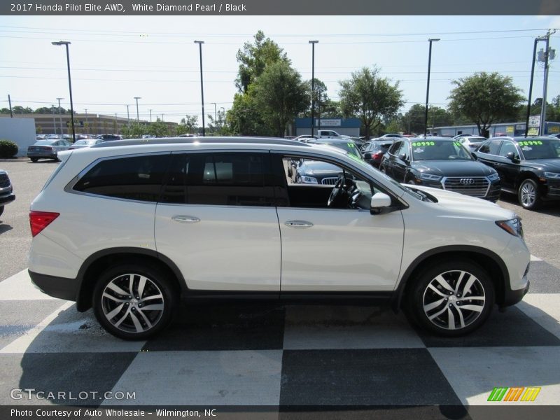 White Diamond Pearl / Black 2017 Honda Pilot Elite AWD