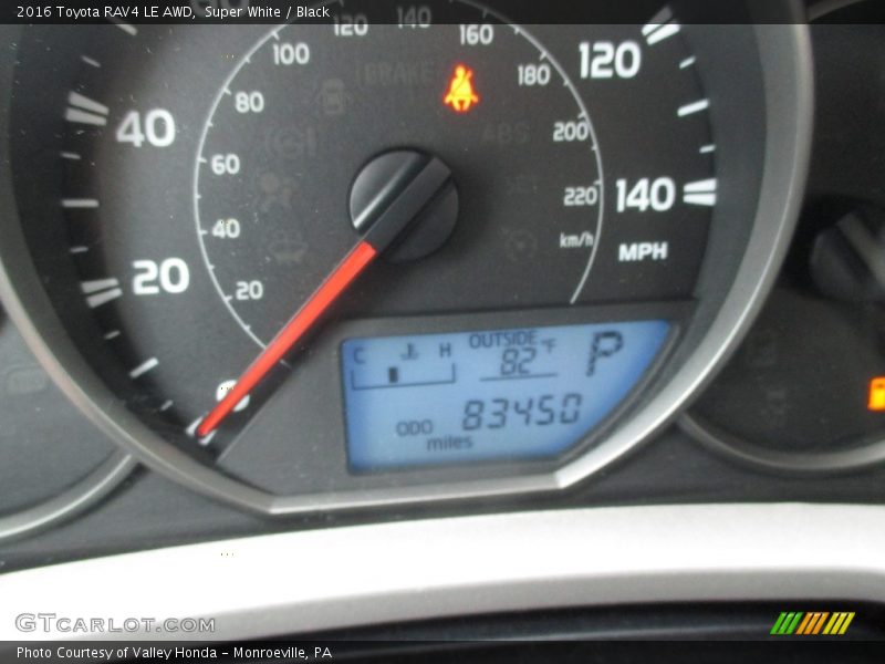 Super White / Black 2016 Toyota RAV4 LE AWD