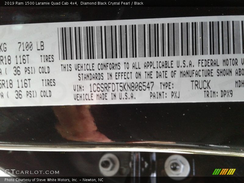 Diamond Black Crystal Pearl / Black 2019 Ram 1500 Laramie Quad Cab 4x4