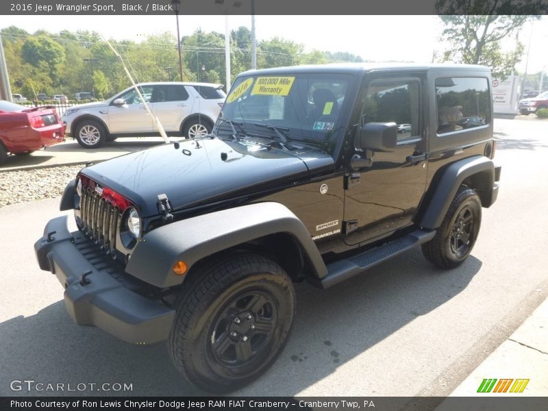 Black / Black 2016 Jeep Wrangler Sport