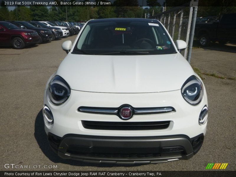 Bianco Gelato (White) / Brown 2019 Fiat 500X Trekking AWD