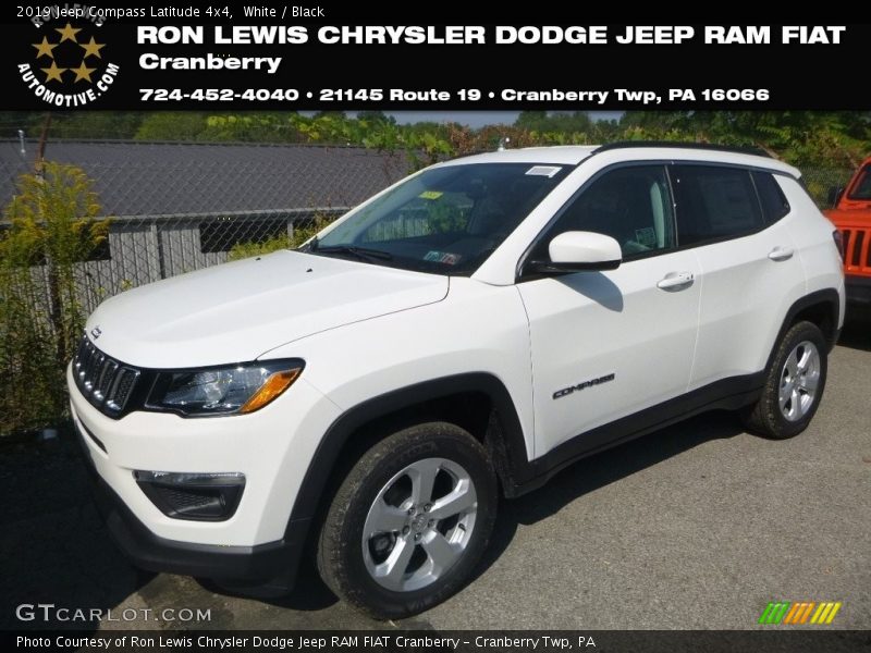 White / Black 2019 Jeep Compass Latitude 4x4