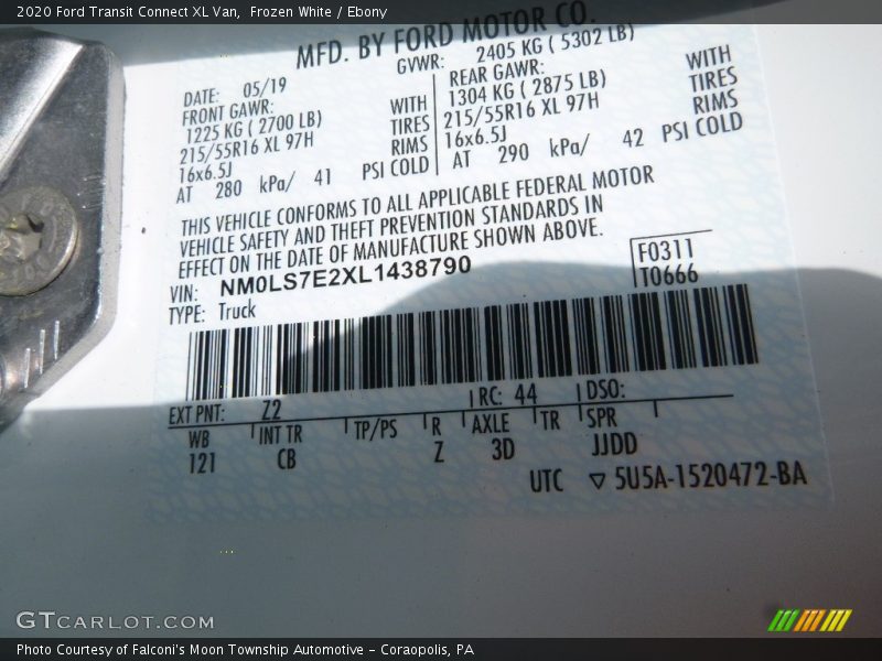 Frozen White / Ebony 2020 Ford Transit Connect XL Van