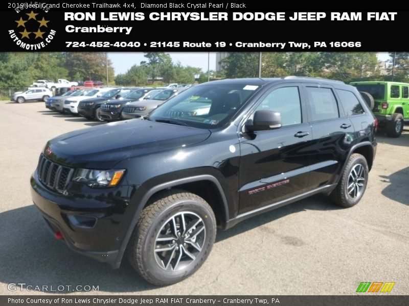 Diamond Black Crystal Pearl / Black 2019 Jeep Grand Cherokee Trailhawk 4x4
