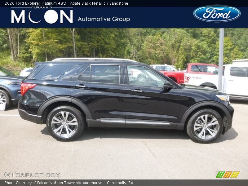 Agate Black Metallic / Sandstone 2020 Ford Explorer Platinum 4WD