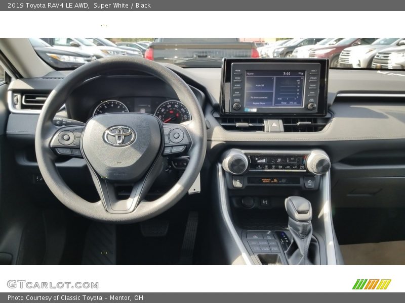 Super White / Black 2019 Toyota RAV4 LE AWD