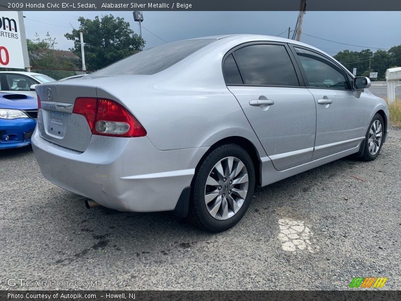 Alabaster Silver Metallic / Beige 2009 Honda Civic EX-L Sedan