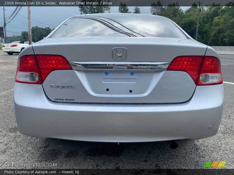 Alabaster Silver Metallic / Beige 2009 Honda Civic EX-L Sedan