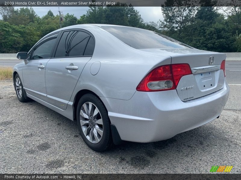 Alabaster Silver Metallic / Beige 2009 Honda Civic EX-L Sedan
