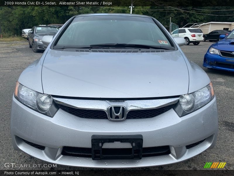 Alabaster Silver Metallic / Beige 2009 Honda Civic EX-L Sedan