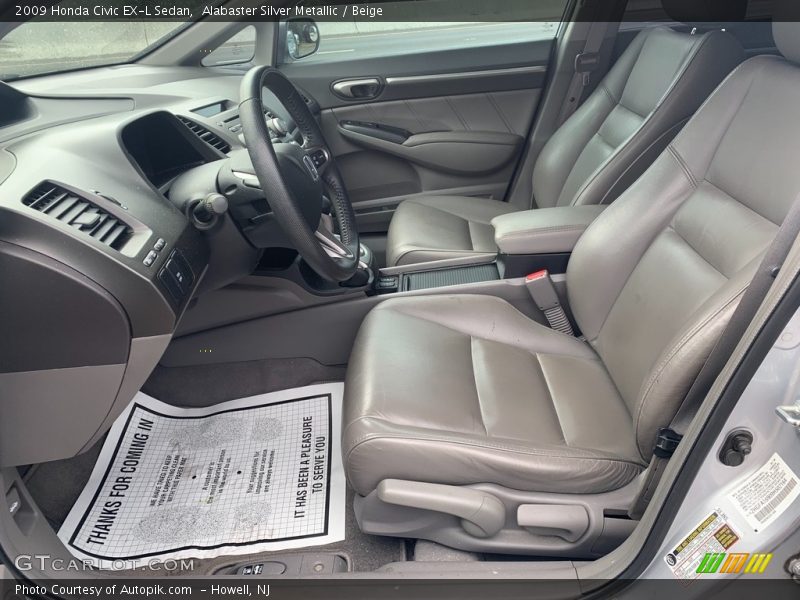 Alabaster Silver Metallic / Beige 2009 Honda Civic EX-L Sedan