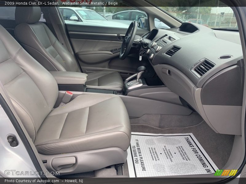 Alabaster Silver Metallic / Beige 2009 Honda Civic EX-L Sedan