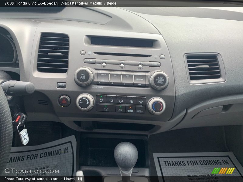 Alabaster Silver Metallic / Beige 2009 Honda Civic EX-L Sedan