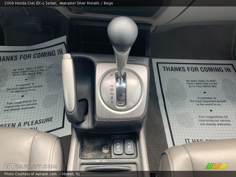 Alabaster Silver Metallic / Beige 2009 Honda Civic EX-L Sedan