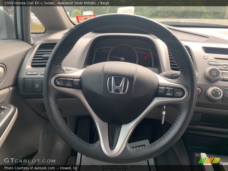Alabaster Silver Metallic / Beige 2009 Honda Civic EX-L Sedan