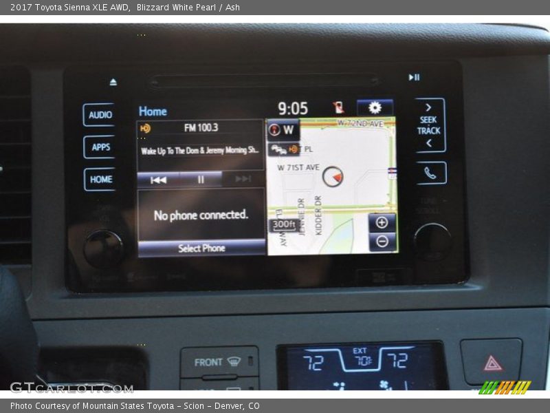 Blizzard White Pearl / Ash 2017 Toyota Sienna XLE AWD
