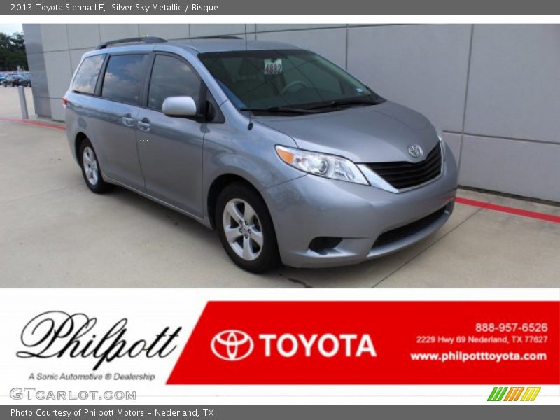 Silver Sky Metallic / Bisque 2013 Toyota Sienna LE