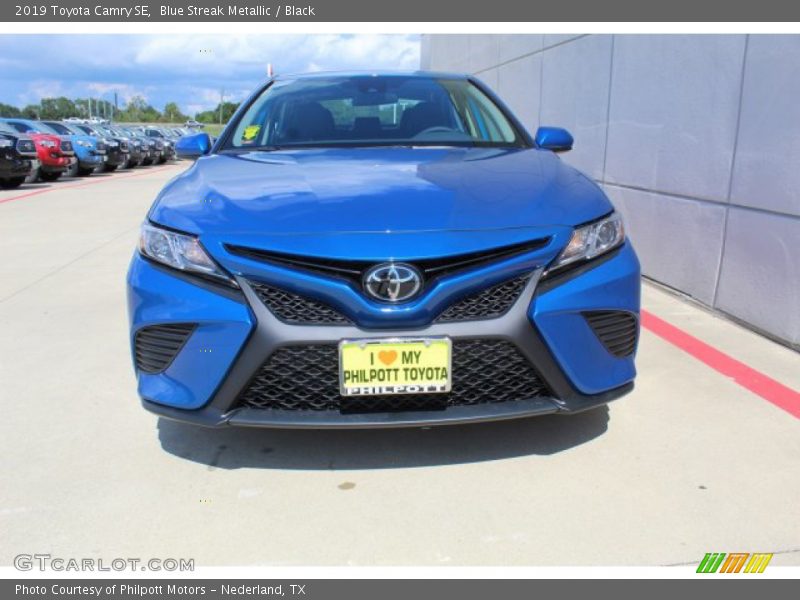 Blue Streak Metallic / Black 2019 Toyota Camry SE