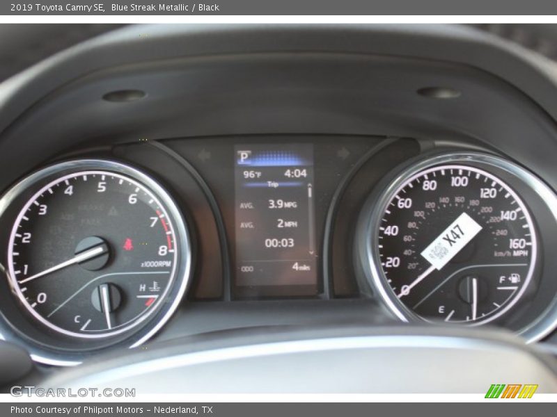 Blue Streak Metallic / Black 2019 Toyota Camry SE