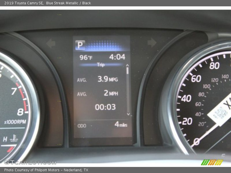 Blue Streak Metallic / Black 2019 Toyota Camry SE