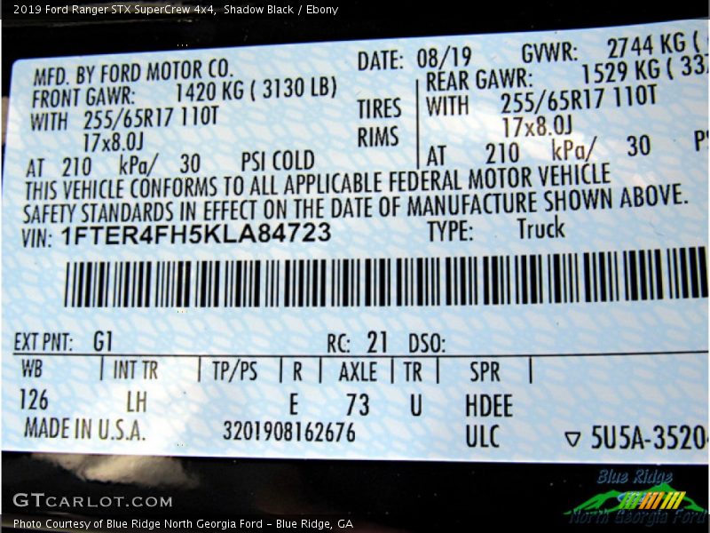 Shadow Black / Ebony 2019 Ford Ranger STX SuperCrew 4x4