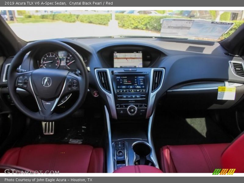 Crystal Black Pearl / Red 2019 Acura TLX V6 A-Spec Sedan