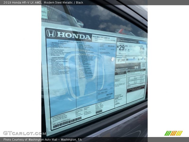 Modern Steel Metallic / Black 2019 Honda HR-V LX AWD