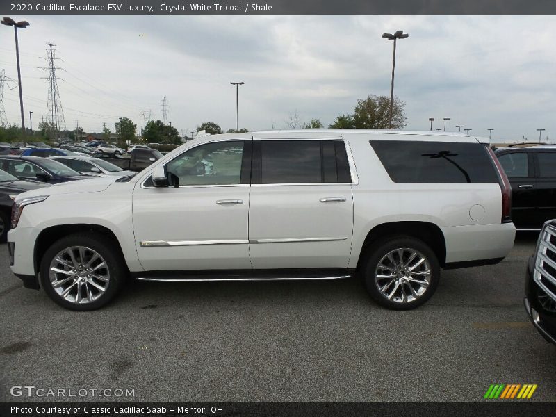 Crystal White Tricoat / Shale 2020 Cadillac Escalade ESV Luxury