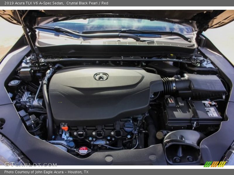 Crystal Black Pearl / Red 2019 Acura TLX V6 A-Spec Sedan