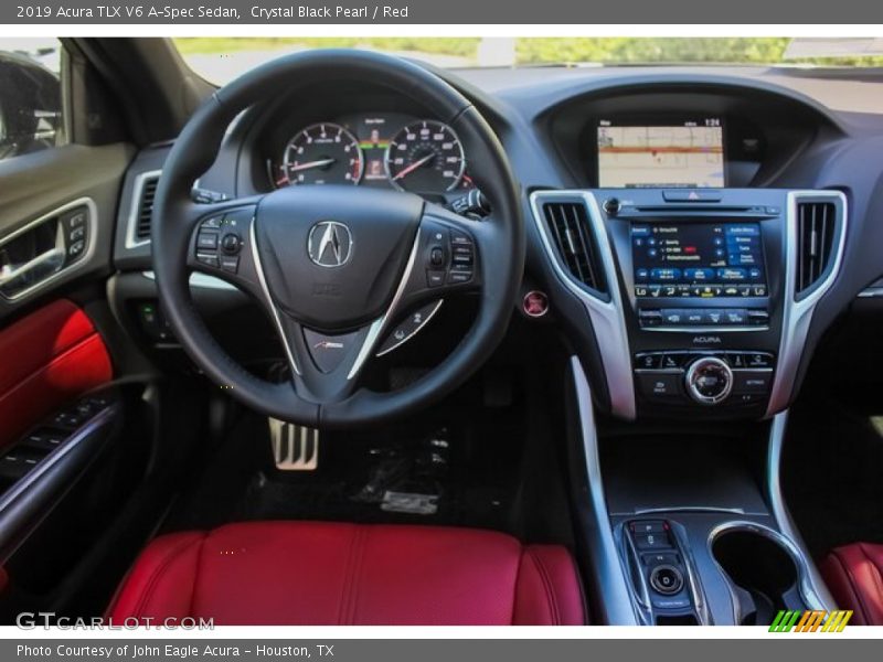 Crystal Black Pearl / Red 2019 Acura TLX V6 A-Spec Sedan