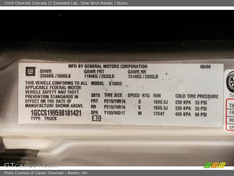 Silver Birch Metallic / Ebony 2009 Chevrolet Colorado LT Extended Cab