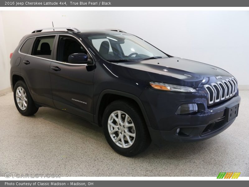 True Blue Pearl / Black 2016 Jeep Cherokee Latitude 4x4