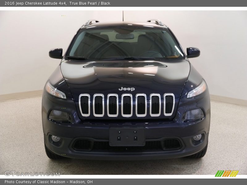 True Blue Pearl / Black 2016 Jeep Cherokee Latitude 4x4