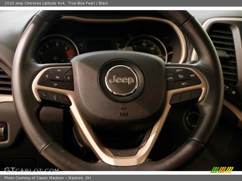True Blue Pearl / Black 2016 Jeep Cherokee Latitude 4x4