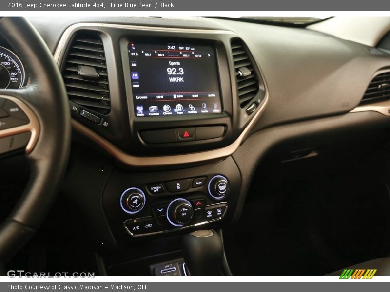 True Blue Pearl / Black 2016 Jeep Cherokee Latitude 4x4