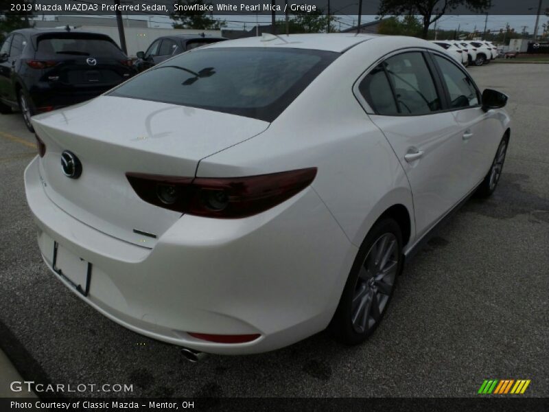 Snowflake White Pearl Mica / Greige 2019 Mazda MAZDA3 Preferred Sedan