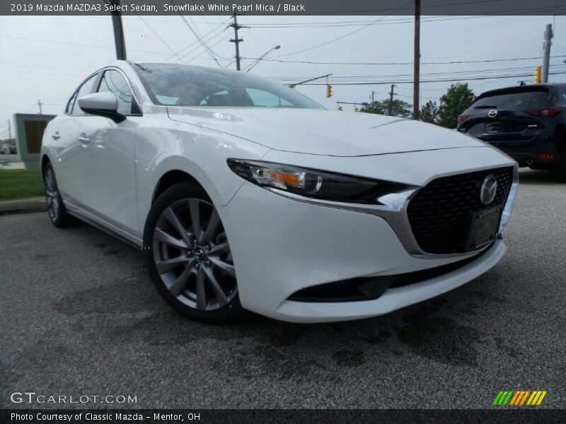 Snowflake White Pearl Mica / Black 2019 Mazda MAZDA3 Select Sedan